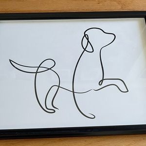 GUC Target Minimalist Dog Abstract Framed Modern Art